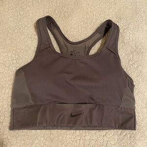 Nike Women's ergonomic Charcoal Sports Bra with padding with multiple pockets